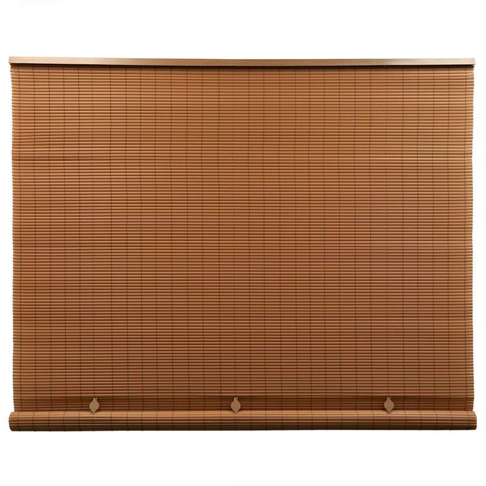 Lewis Hyman Cordless 1/4 Inch Oval PVC Shade, Woodgrain, 60 Inches x 72 Inches